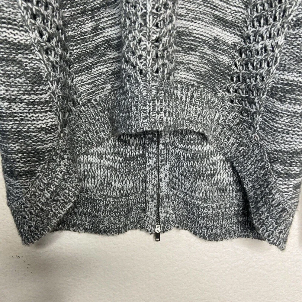Altar'd State Gray Two Way Zip Back Mulit Knit Pattern Sweater Sz S